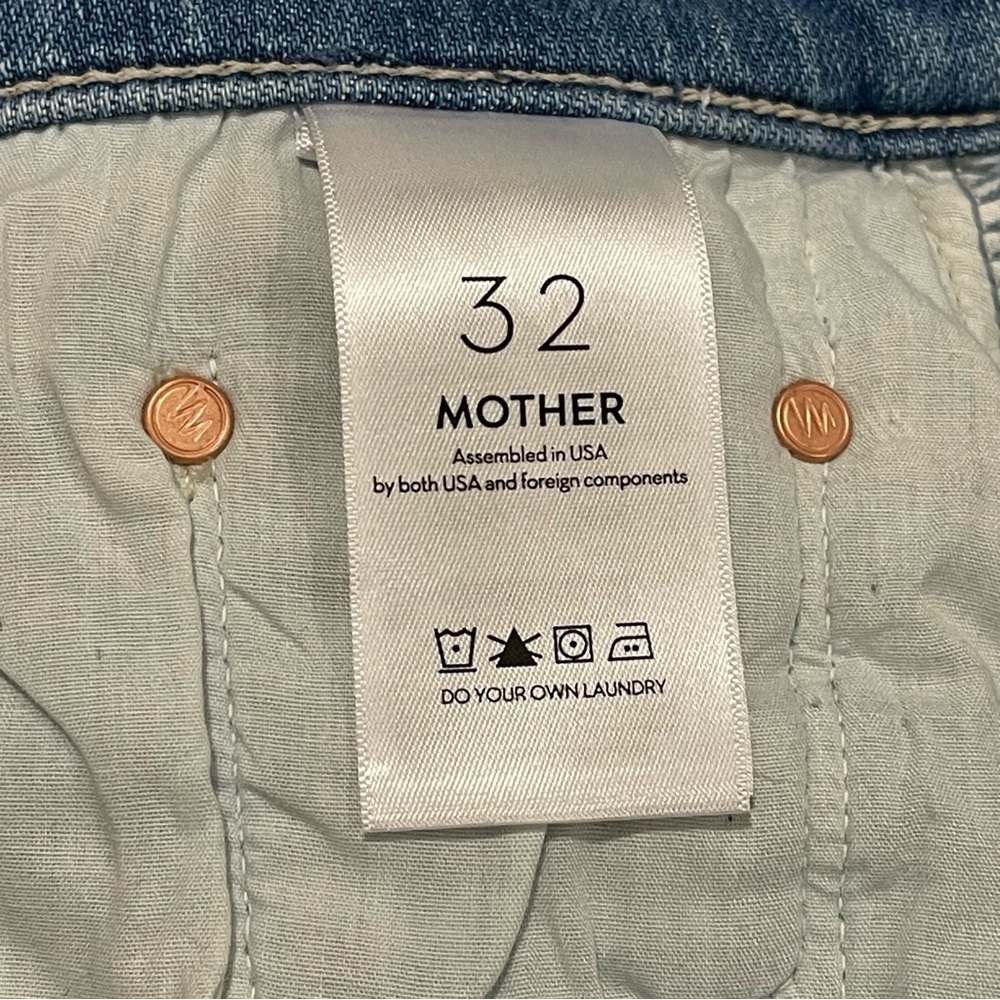 MOTHER High Waisted Rider Ankle Fray Jeans - Party Like A Pirate - Sz - 32 - Picture 9 of 12